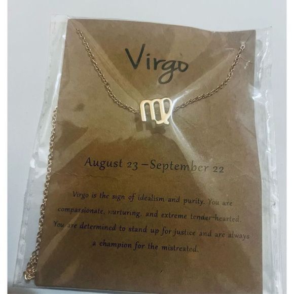 Virgo GOLD ZODIAC STAR SIGN HOROSCOPE NECKLACE - Picture 5 of 9
